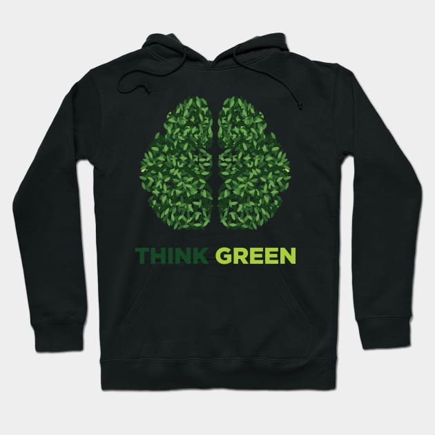 Think Green Hoodie by Brash Ideas